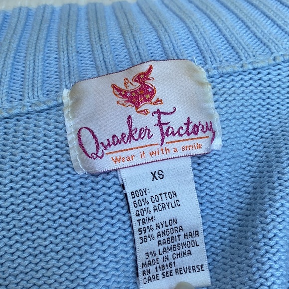 Quacker Factory Snowflake Embroidered Beaded Knit Xmas Sweater Zippered Jacket - Picture 10 of 12